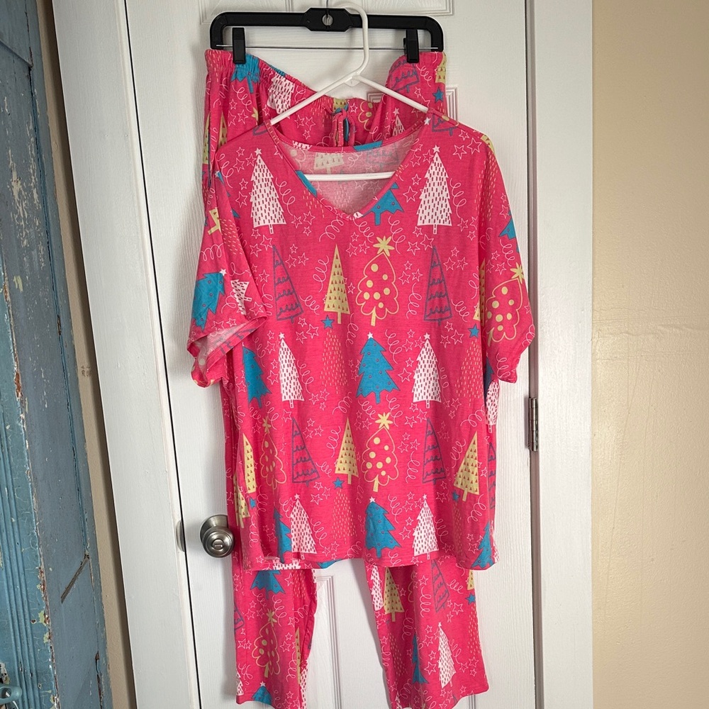 Festive Pink Women’s Pajamas 2X NWT